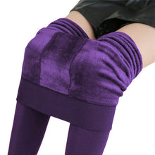 Load image into Gallery viewer, Solid Color Women Winter Velet Trousers Female High Elastic Warm Nine pants Ladies Sexy High Waist Slim Leggins