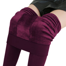 Load image into Gallery viewer, Solid Color Women Winter Velet Trousers Female High Elastic Warm Nine pants Ladies Sexy High Waist Slim Leggins
