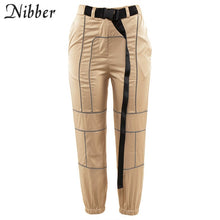 Load image into Gallery viewer, Nibber spring Reflective cargo pants women Casual harem pants 2020 hot black Sweatpants ladies wild Belt decoration Active Wear
