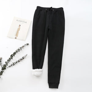 2020 New Women Winter Pant Thick Lambskin Cashmere Pants Warm Female Casual Pants Loose Harlan Pants Long Trousers Plus Size XXl
